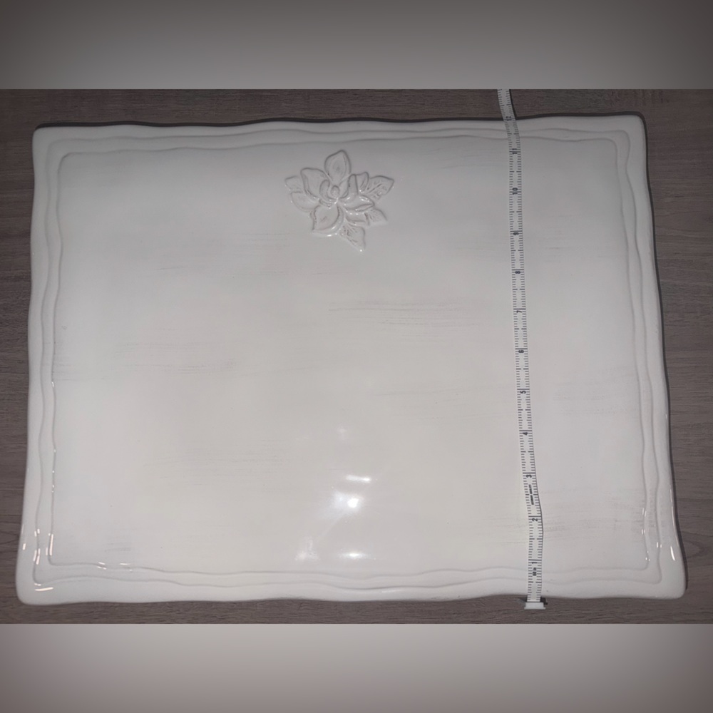 The Royal Standard Large White Ceramic Platter with Floral Design - Picture 4 of 7